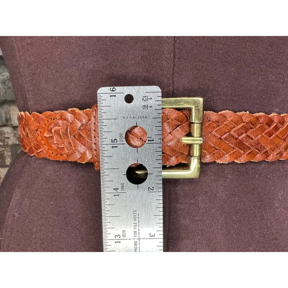 Split leather belt brown size small